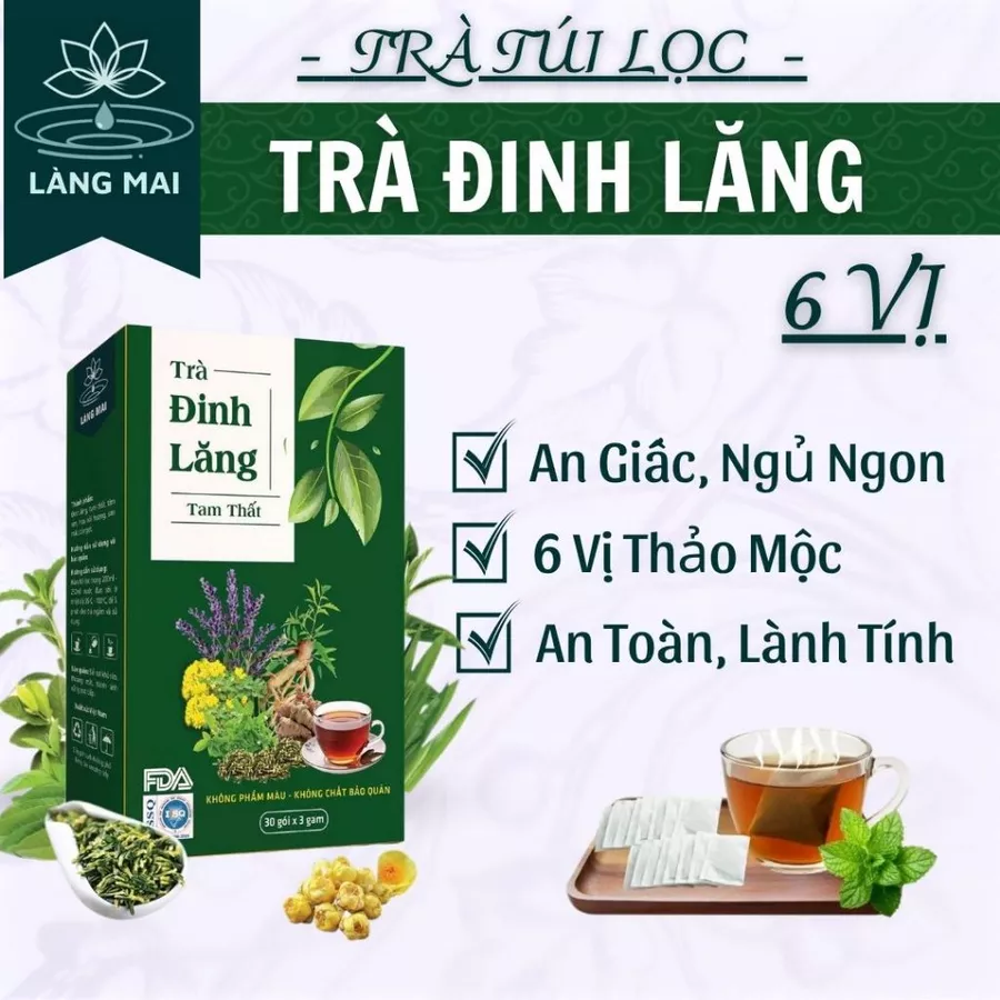 Trà Đinh Lăng Tam Thất - Làng Mai - Hỗ trợ ngủ ngon,