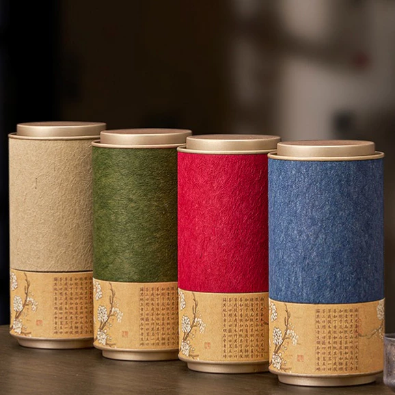 Hộp Lon giấy đựng trà 4 màu sắc đa dạng